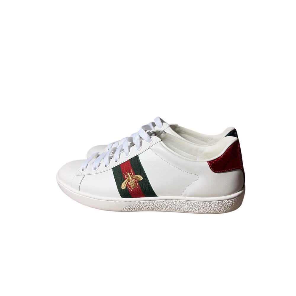 Gucci Ace Bee Sneakers White Leather Web Stripe – Mismatched Sizes 8 / 8.5 NEW - Picture 4 of 8
